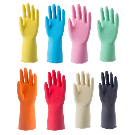 1/2/3Prs Female Waterproof Rubber Latex Dishwashing Gloves Kitchen Durable Cleaning Housework Chores Dishwashing Tools New